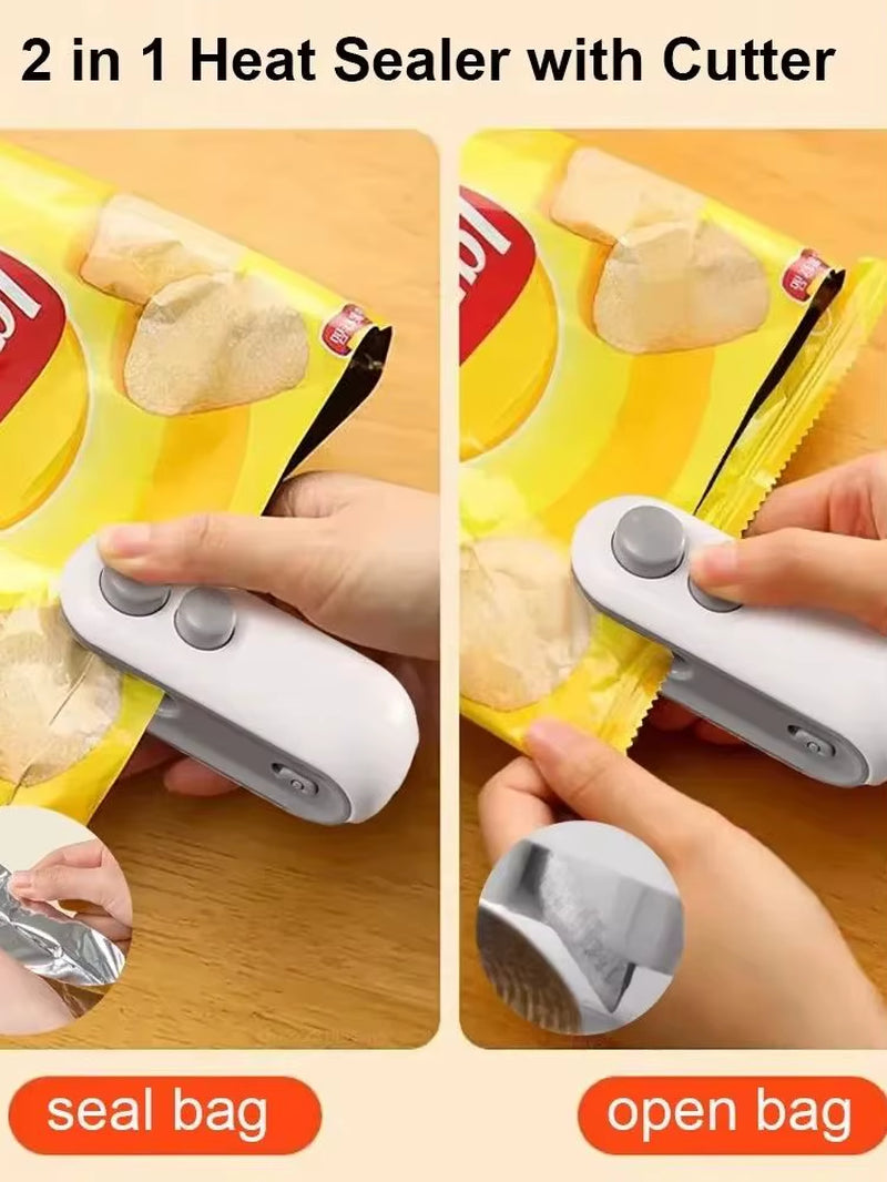 Mini Sealer Portable Mini Sealer 2 in 1 Heat Sealer for Snacks Home Use Rechargeable Sealer Vacuum Sealer Snacks Plastic Bag
