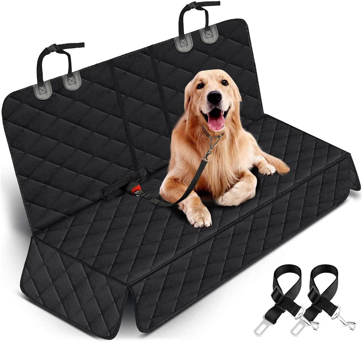 Ultimate Dog Car Seat Cover - Waterproof, Non-Slip Protection for Your Back Seat - Fits Most Cars, Trucks & SUVs - Black